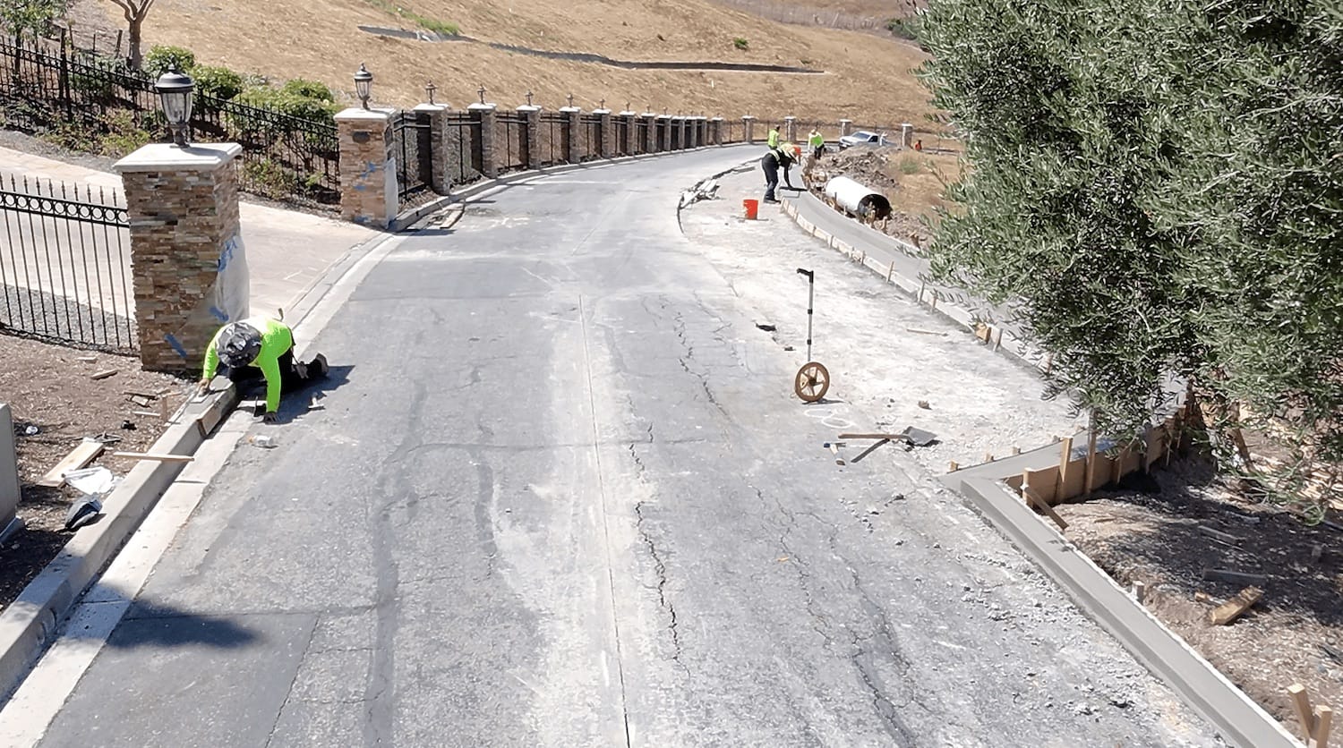 existing cracked pavement before the work