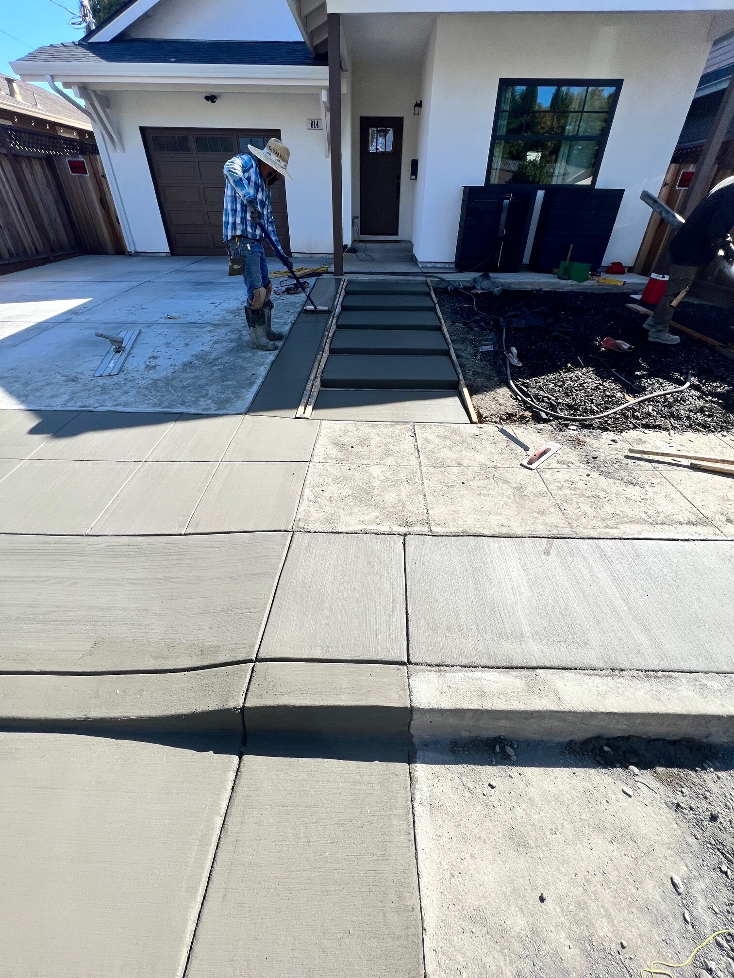 before photo showing cracked or settled concrete