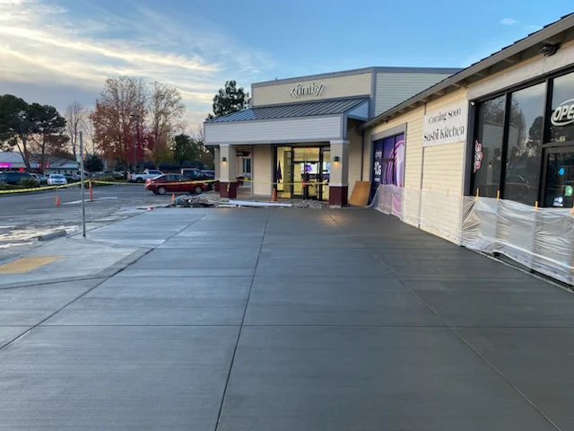 after photo, wide shot of completed pavement