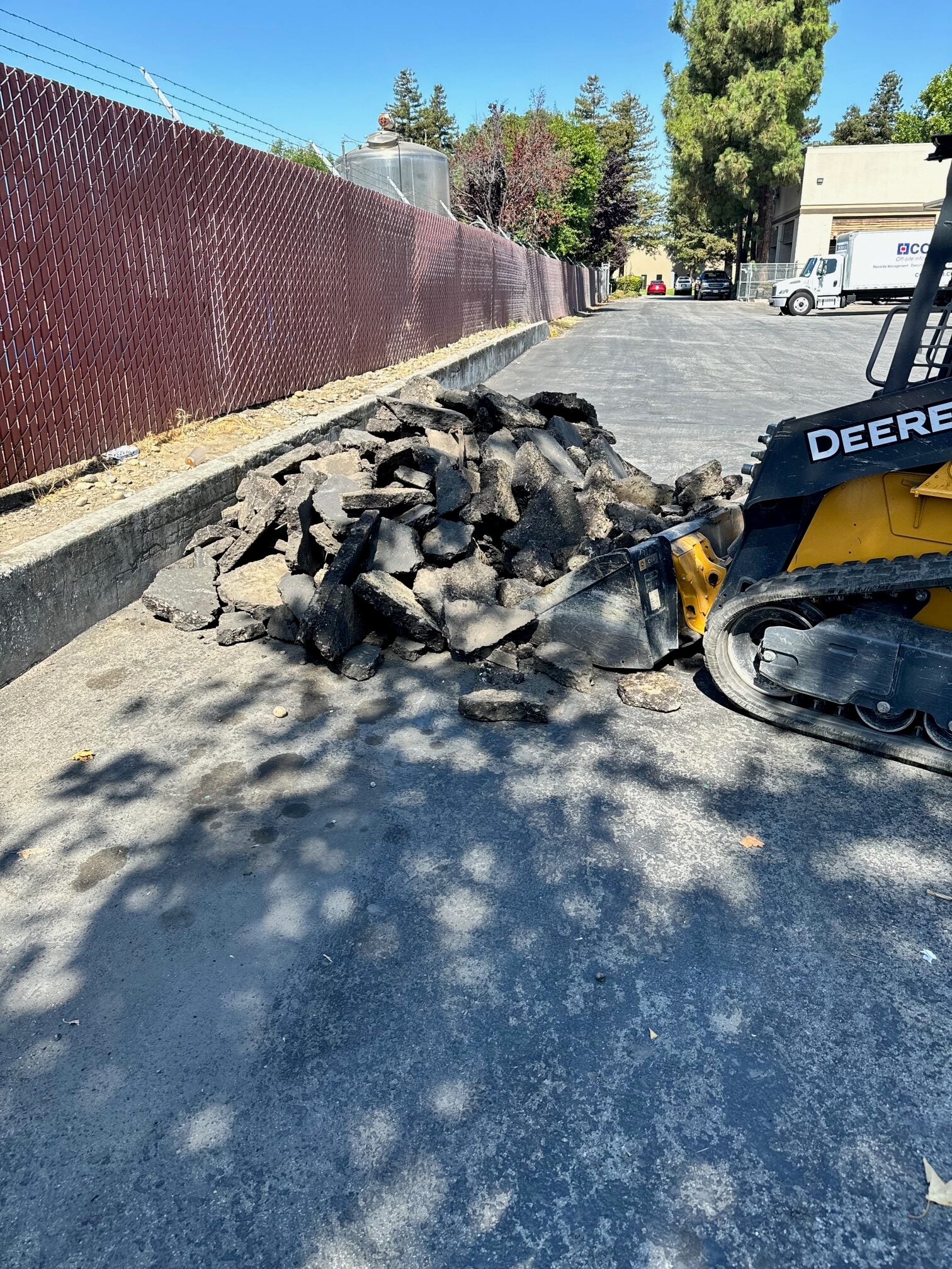 before photo showing rutted, oxidized, or cracked pavement